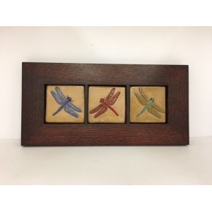 Fay Jones Day Dragonfly Art Tiles Framed Arts Crafts Mission Style Oak Park   322309238166